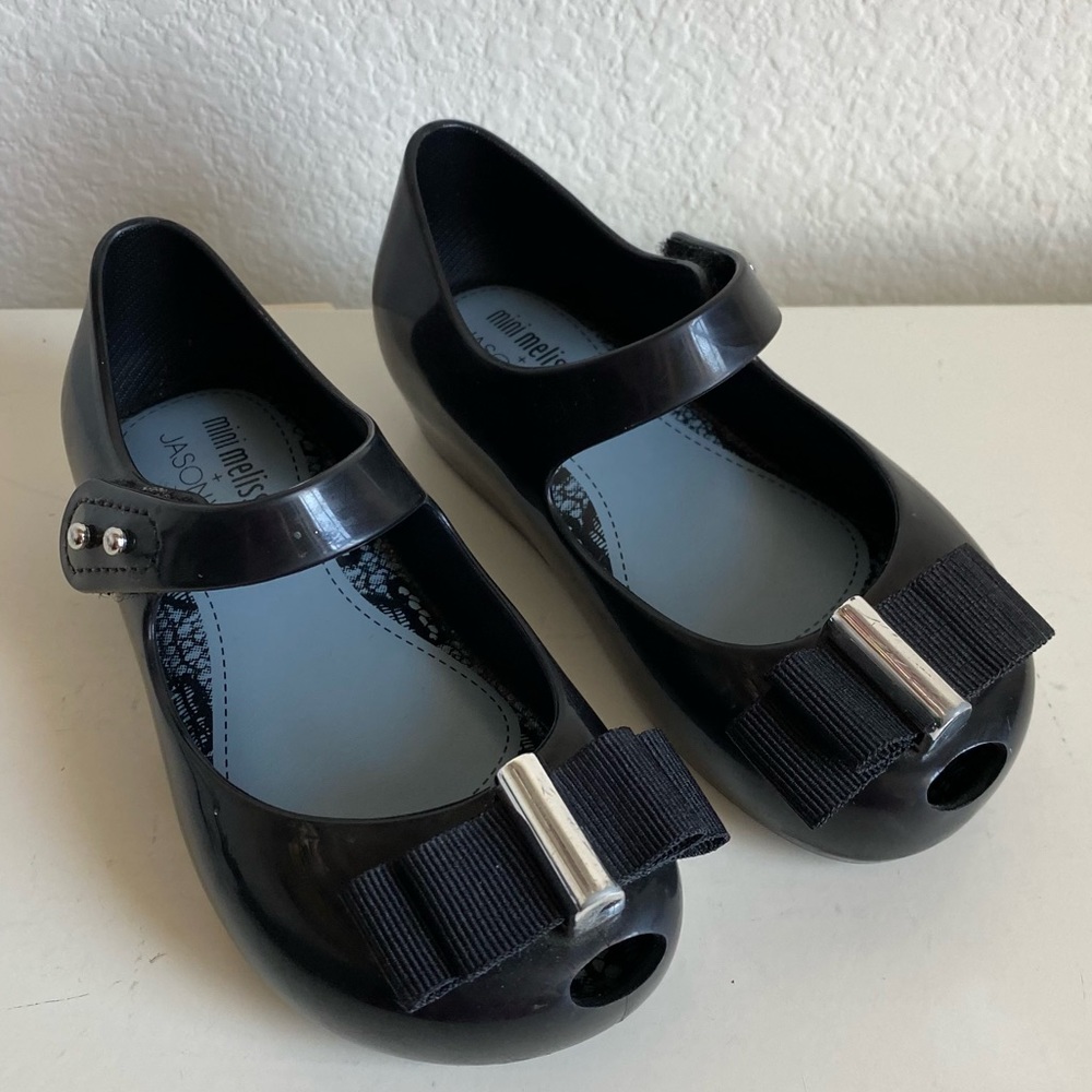 Mini Melissa + Jason Wu Mary Jane Ballet Flat with Grosgrain Ribbon Bow - Picture 2 of 13